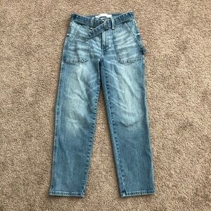 Signature by Levi Strauss Light Blue High-Rise Ankle Jeans with Belt